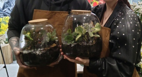 Atelier de création d'un Terrarium ou Kokedama à Paris 20ème